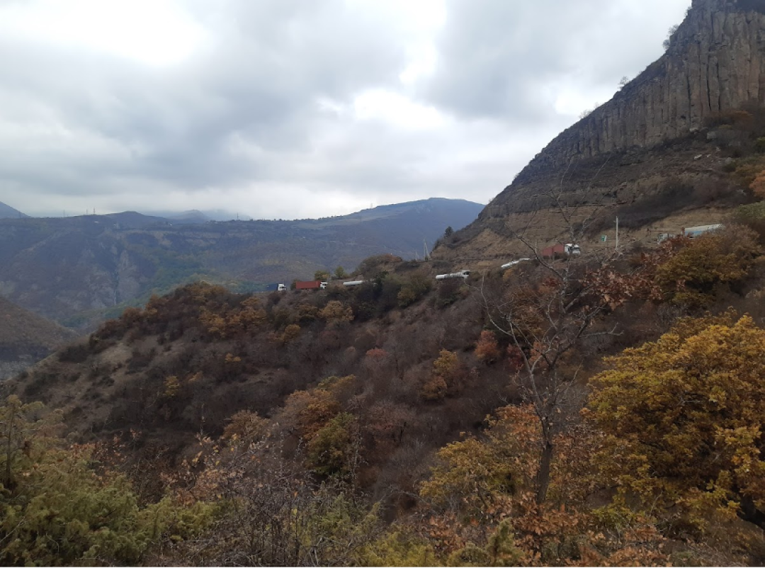 Iranian trucks on the mountainous roads of Syunik. Tatev, October 2022. Photo by the author.