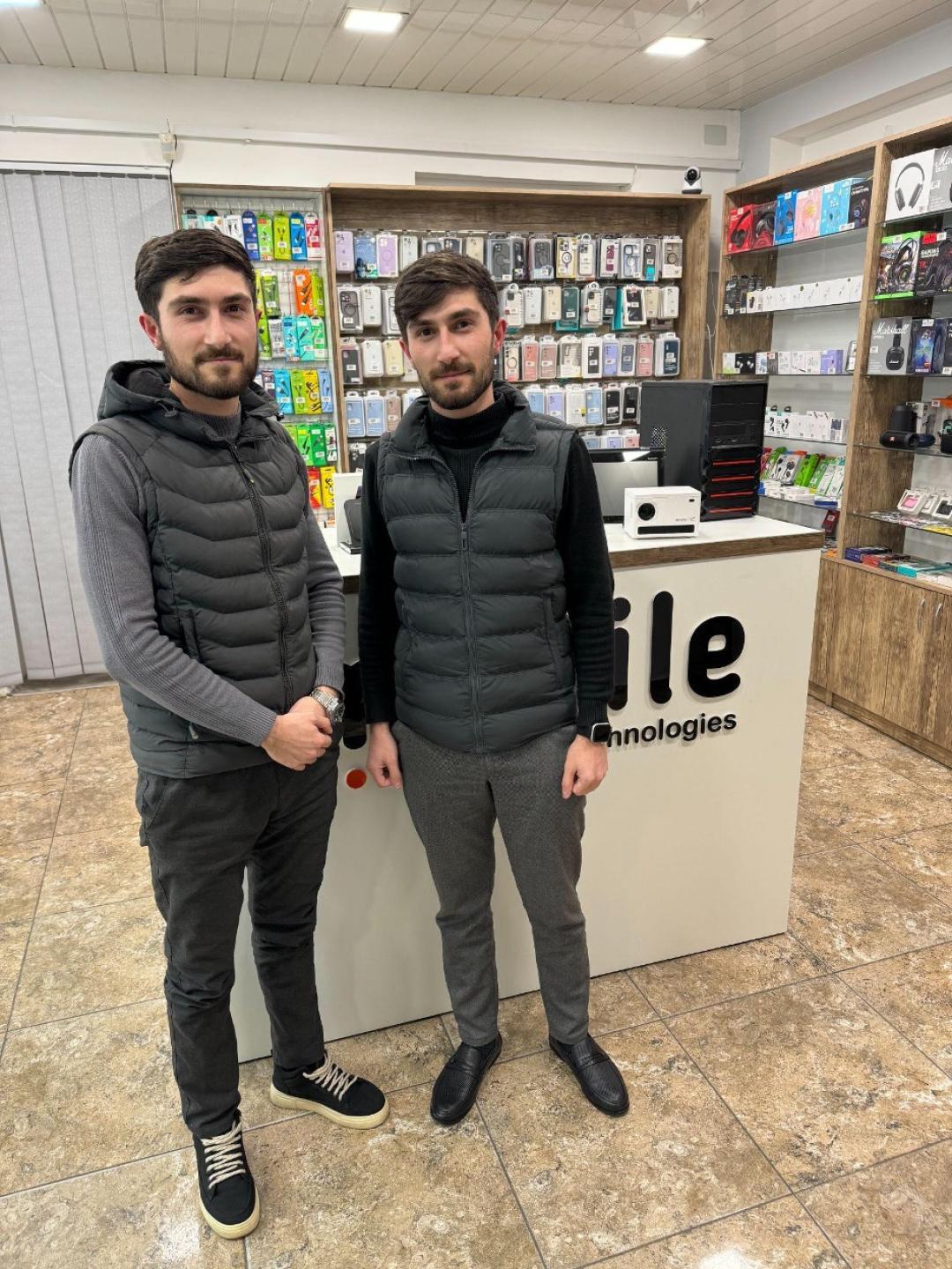 Gagik and Tigran Ulubabyan in their shop