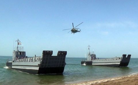 Azerbaijani Navy Conduct Tactical Exercises in Caspian Sea