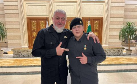 Adam Kadyrov Awarded Chechen “Defender” Medal