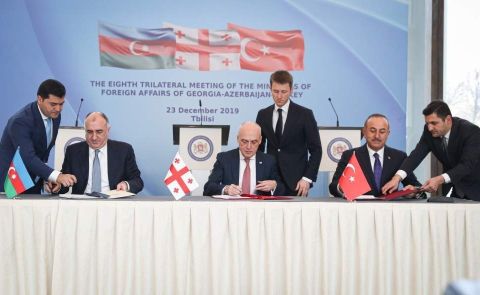 Trilateral meeting of Azerbaijani, Georgian and Turkish FMs held in Tbilisi