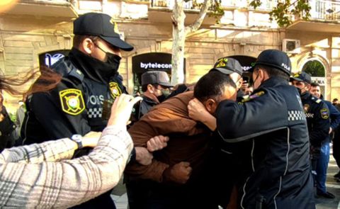 Opposition rally in Baku demanding Saleh Rustamli's release